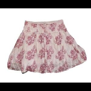 Soccx Skirt Mini Pink Small Floral Pleated Mini Layered